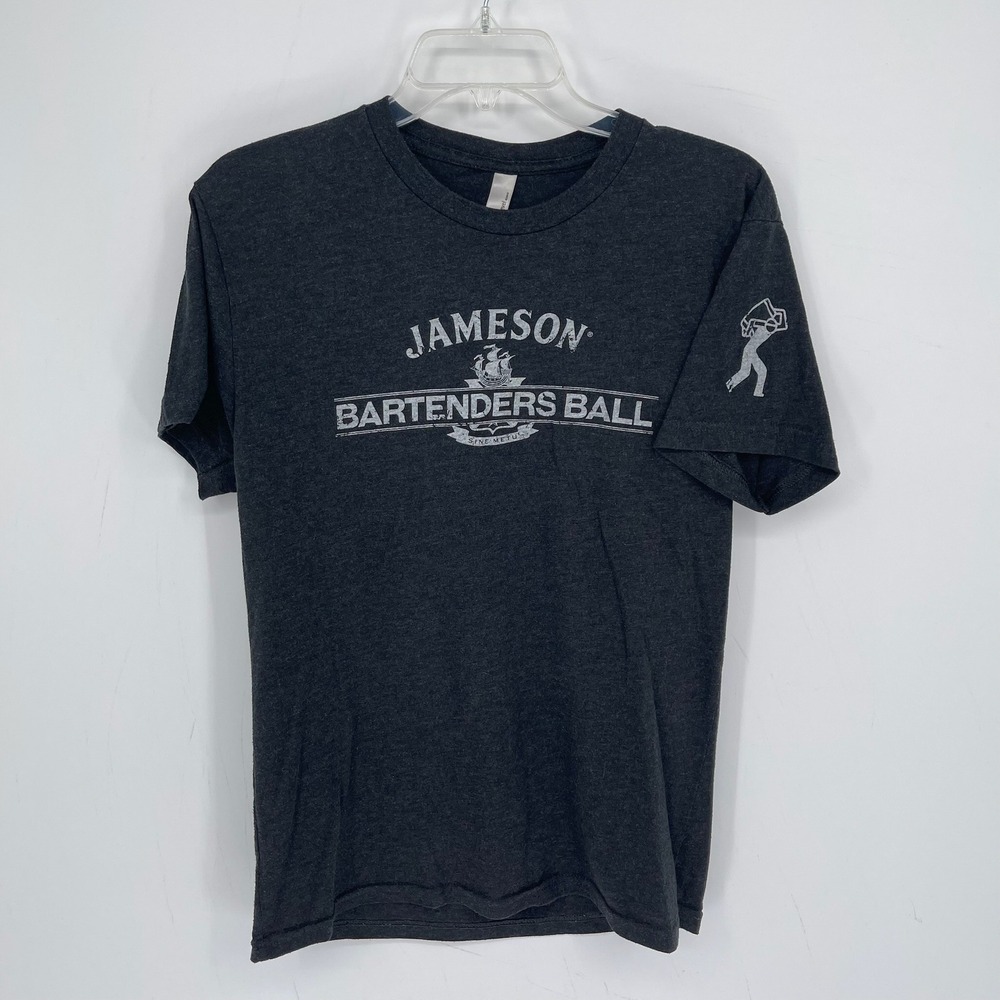 Next Level Women's Gray Jameson Bartenders Ball Graphic T-Shirt Size Small